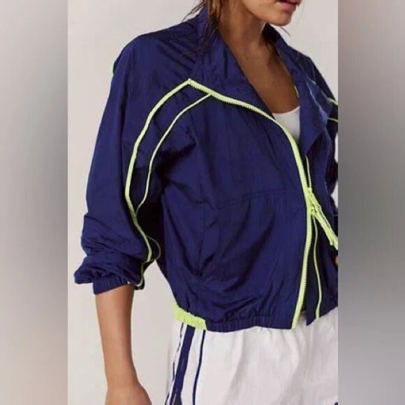 NWT Free People Movement Varsity Blues Blue Running Jacket - Picture 4 of 7